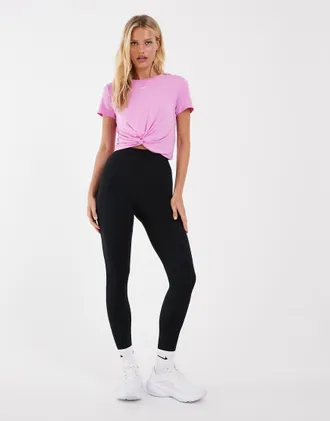 Nike Leggings neri con cavallo ad anello-Nero