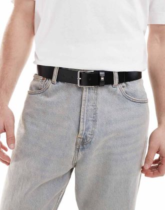 Boss Orange by Hugo Boss BOSS - Cintura nera con logo a bandiera-Nero