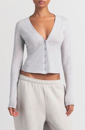 SKIMS Featherweight Cashmere Cardigan in Light Heather Grey at Nordstrom, Size Xx-Small