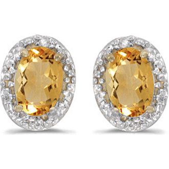 Allurez Diamond and Citrine Earrings 14k in 0.90Ct, Citrine, White Gold at Nordstrom