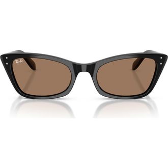 Ray-Ban Lady Burbank 52mm Cat Eye Sunglasses in Black /Brown at Nordstrom