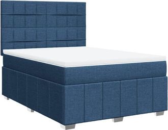 vidaXL Vidaxl - Cama Box Spring Con Colch&oacute;n Tela Azul 160x200 Cm