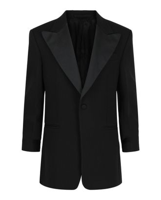 Ferragamo Silk Peaked Lapel Blazer