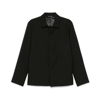 Costumein Zwarte wollen jas met klassieke kraag - Heren - Zomerjassen - Zwart - M - Wol - Jassen