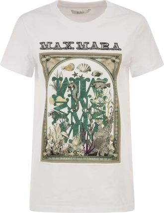 Max Mara Camiseta de punto de algod&oacute;n con estampado gr&aacute;fico Maxmara Mxmspadino