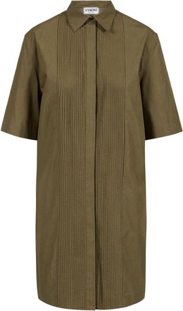 Iceberg Pleated Front Poplin Shirt Dress - Dames - Shirt Kleedjes - Groen - XS - Leer - Kleedjes