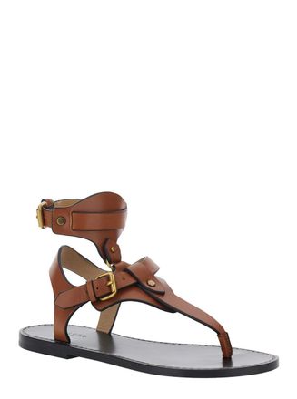 Isabel Marant Womens Sandals Eveena Brown Leather Calf