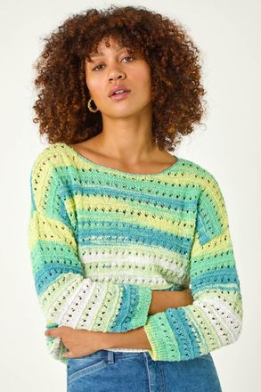 Roman Ombre Openwork Knit Jumper