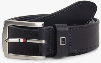 Tommy Hilfiger Mens Square Buckle Leather Belt - Space Blue - 40