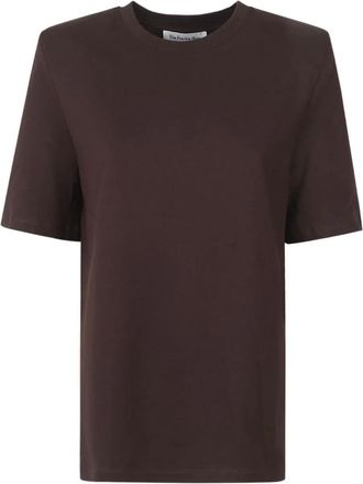Frankie Shop padded shoulder carrington T-shirt - women - Cotton - M - Brown