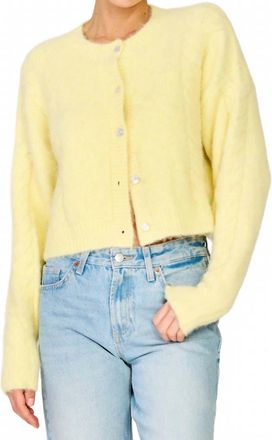 Line & Dot Buttercup Cardigan Top In Light Yellow