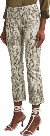 L'agence Tati High Rise Crop Micro Boot Pants In Tan Snake