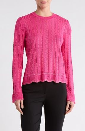 M Missoni Textured Knit Crewneck Sweater in Fuxia Tones at Nordstrom Rack, Size Medium