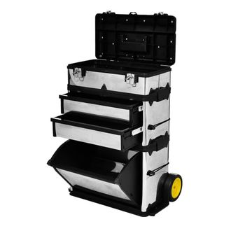 Berkfield Home 3-Part Rolling Tool Box replaces 140174 in Silver