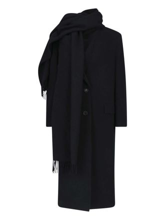 The Attico Long Black Coat with Tailored Fit