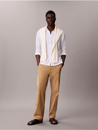 Calvin Klein Jeans Calvin Klein Mens Cotton Stretch 90s Straight Chino Pants - Medium Brown - 29W x 30L