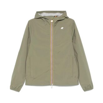 K-Way K-Way, Light Jackets, male, Green, Size: 2XL Jack Stretch Nylon Jersey