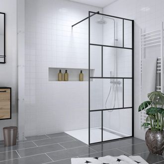 Aurlane Aurlane - Pack Mampara 90x195 Cm + Plato Acr&iacute;lico Blanco Efecto Piedra 90x90