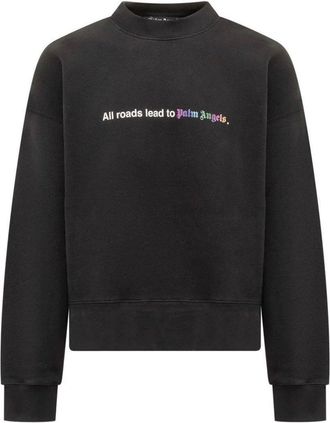 Palm Angels All Roads Roads Lead to Palm Angels Black Sweatshirt