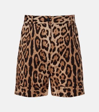 Dolce & Gabbana Leopard-print cotton Bermuda shorts