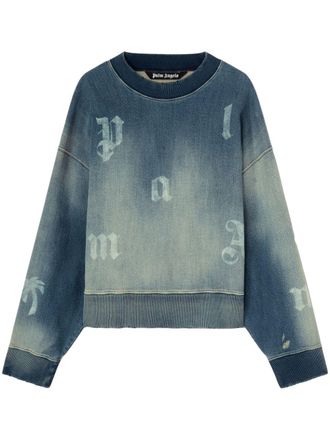 Palm Angels Felpa con stampa - Blu
