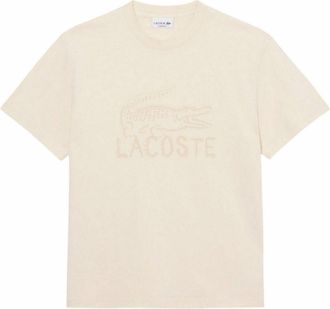 Lacoste Heren T-shirt katoen met logo (Beige)
