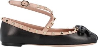 Valentino Rockstud Ballerina - Dames - Ballerinas - Zwart - 38 1/2 EU - Leer - Schoenen