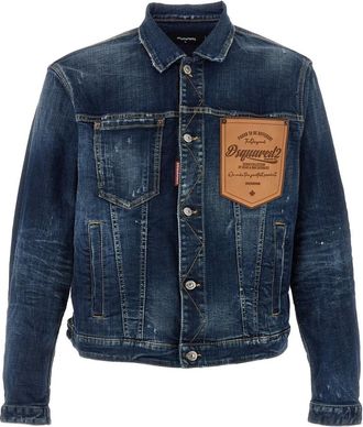 Dsquared2 Blue Dark Perfect Wash Over Denim Jacket