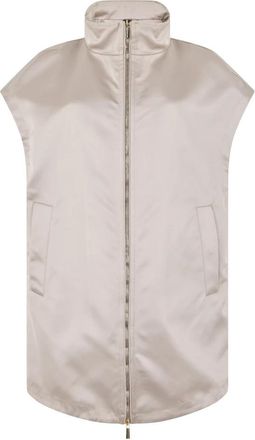 Moorer Carlene Mouwloze Jas - Dames - Bodywarmers - Beige - XS - Polyester - Jassen