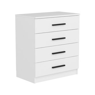 Dmora C&oacute;moda Kalmaegi, 4 Cajones, Apertura Y Cierre Deslizantes, 70x79x42h Cm Blanco