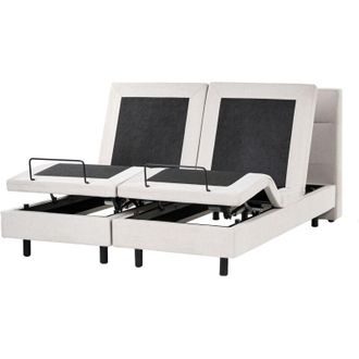 Beliani Letto matrimoniale Tessuto beige chiaro Elettrico Regolabile con Telecomando 160 x 200 cm Viceroy