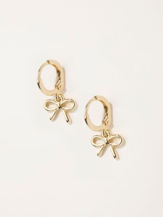 Fat Face FatFace Bow Drop Earrings in Gold Tone