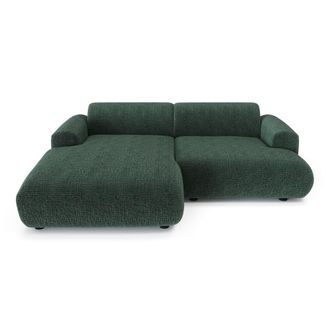 Sia Home Sof&aacute; cama izquierdo 4 plazas terciopelo con motivos verde 266 cm