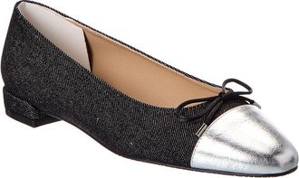 Stuart Weitzman Sleek Bow Denim Flat