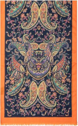 Etro Bloemen Paisley Sjaal - Dames - Wintersjaals - Veelkleurig - ONE Size - Wol - Accessoires
