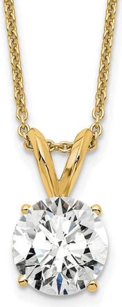 Diamond2Deal 14k Yellow Gold 1 Ct Round Lab Grown Diamond Solitaire Pendant Necklace 18 Clarity VS, Color G-H
