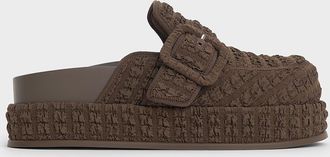 Charles & Keith Loren Textured Flatform Mules