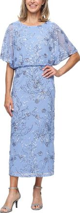 S.L. Fashions Sequin Blouson Bodice Gown in Blue at Nordstrom, Size 14P