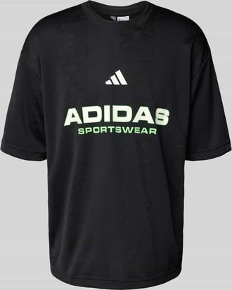adidas T-Shirt mit Label-Print in Black, Größe XXL
