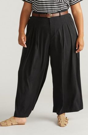 Universal Standard Cooling Cupro Wide Leg Pants in Black at Nordstrom, Size 2Xl