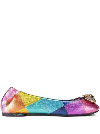 Kurt Geiger patchwork ballet flats - women - Calf Leather/Calf Leather/Calf Leather - 36 - Pink