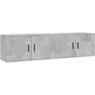 vidaXL Vidaxl - Muebles Para Tv De Pared 2 Uds Gris Hormig&oacute;n 80x34,5x40 Cm