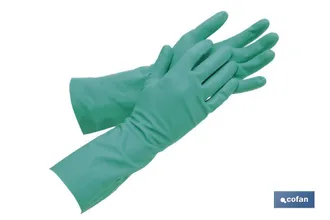 cofan Guantes De Nitrilo Verde Flocado De Algod&oacute;n Interior El&aacute;sticos Y Resistentes Cofan Xxl (12 Pares)