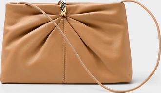 Loeffler Randall Womens Corrine triple-ring pleated suede clutch