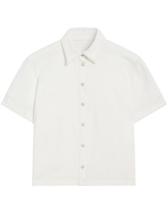 Pence Laura Cropped Cotton Short-Sleeved Shirt