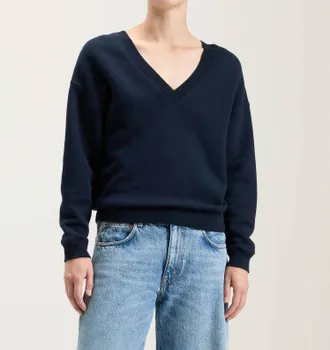 Bellerose Fellow V-Neck Sweatshirt In Navy