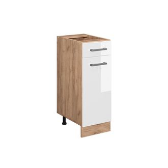 Vicco Mueble Bajo De Cocina R-line, Blanco Alto Brillo, 30 Cm Sin Encimera Vicco