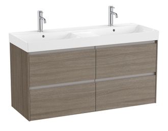 Roca Roca - Pack Unik Mueble De 4 Cajones + Lavabo Doble Ona Color: Olmo Oscuro