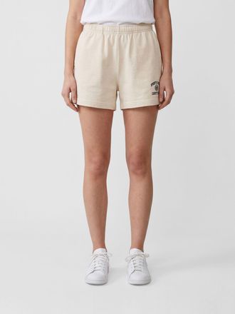 Sporty & Rich Pantaloncini in cotone con vita elasticizzata e logo a contrasto