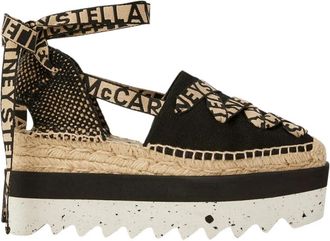 Stella McCartney Zwarte Platte Schoenen met Kruisband - Dames - Sleehakken - Zwart - 41 EU - Katoen - Schoenen